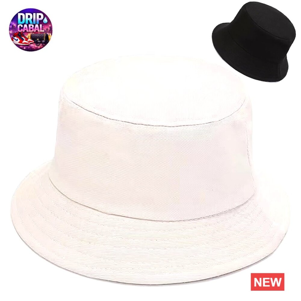 Double-Sided Fisherman Bucket Hat, 95% Cotton 5% Polyester, Foldable Sun Hat
